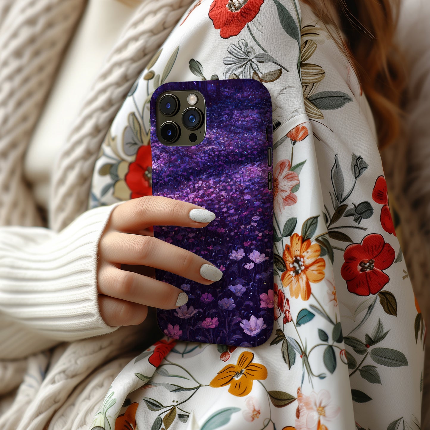 🌌 Enchanted Twilight Blossom Protective Phone Case