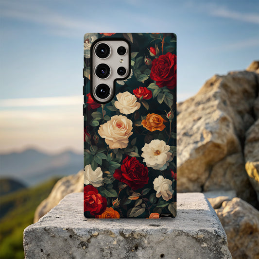 🌹 Midnight Heirloom Roses Protective Phone Case