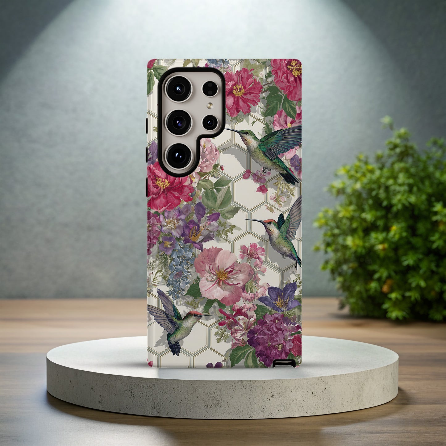 Hummingbird Garden Bloom Protective Phone Case