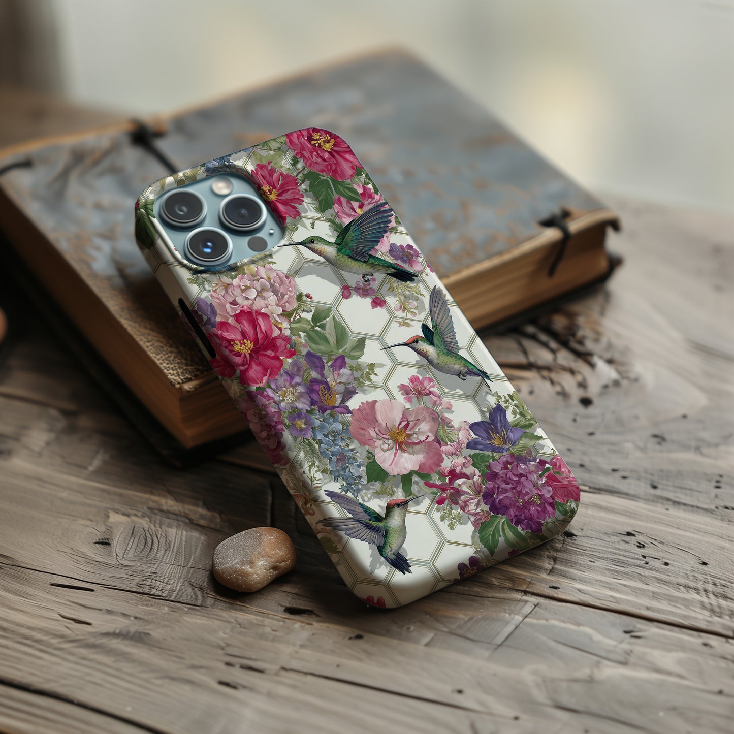 Hummingbird Garden Bloom Protective Phone Case