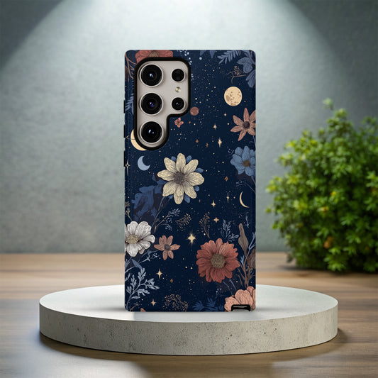 Celestial Night Bloom Protective Phone Case