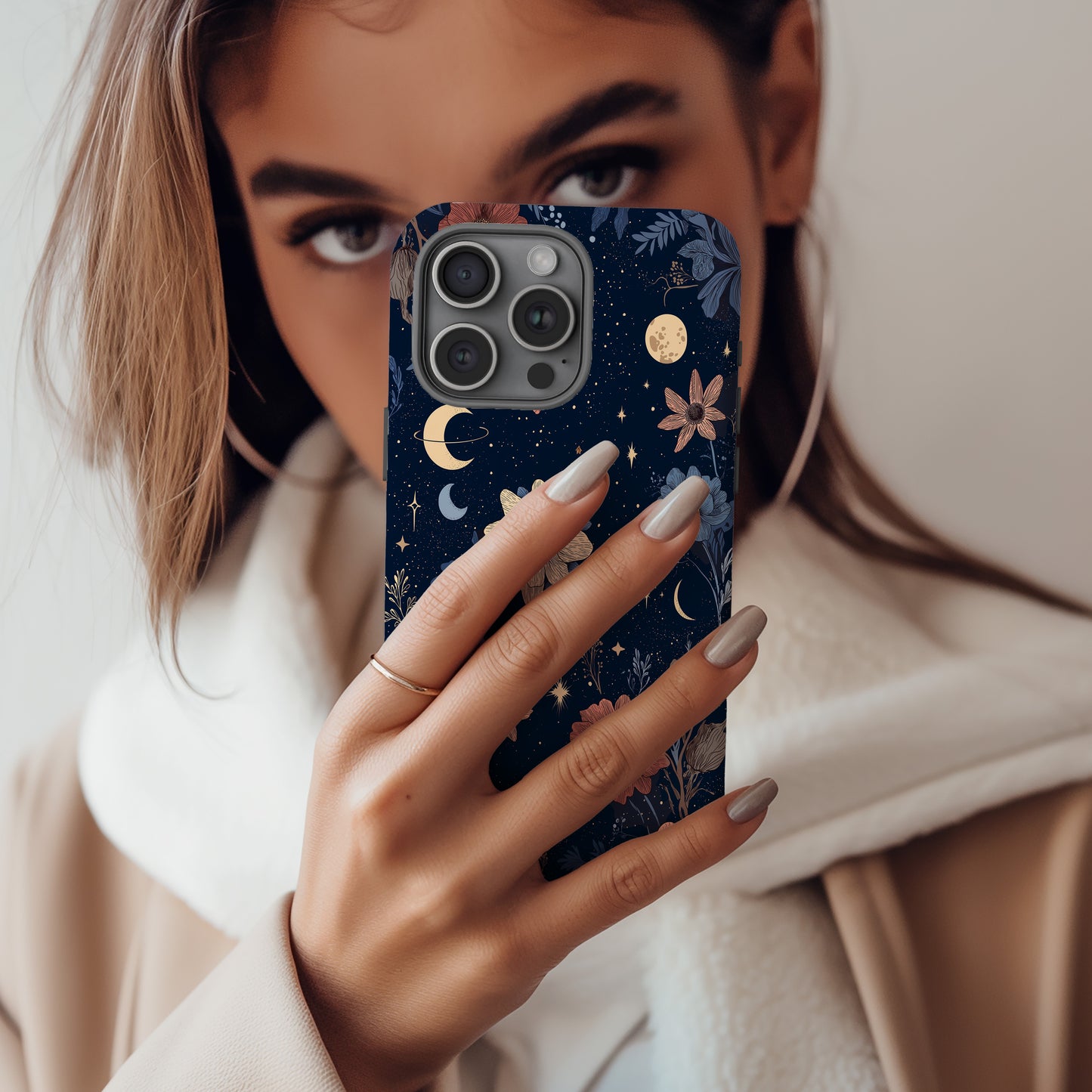 Celestial Night Bloom Protective Phone Case