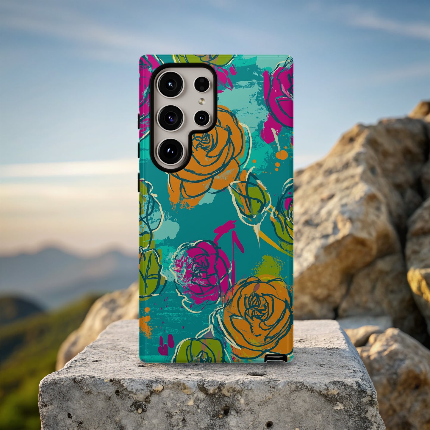 Bold Pop Rose Protective Phone Case 🌈🌹