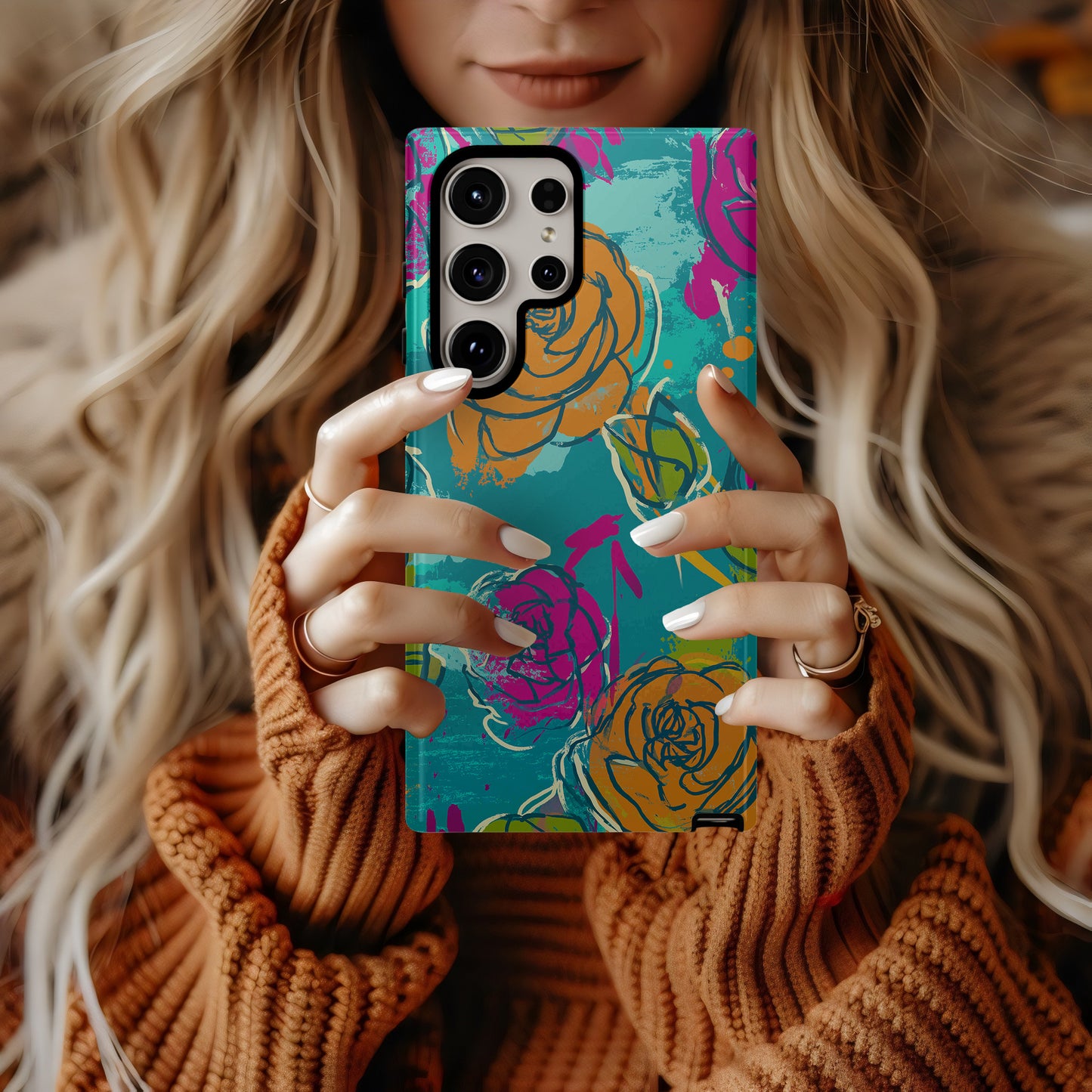 Bold Pop Rose Protective Phone Case 🌈🌹
