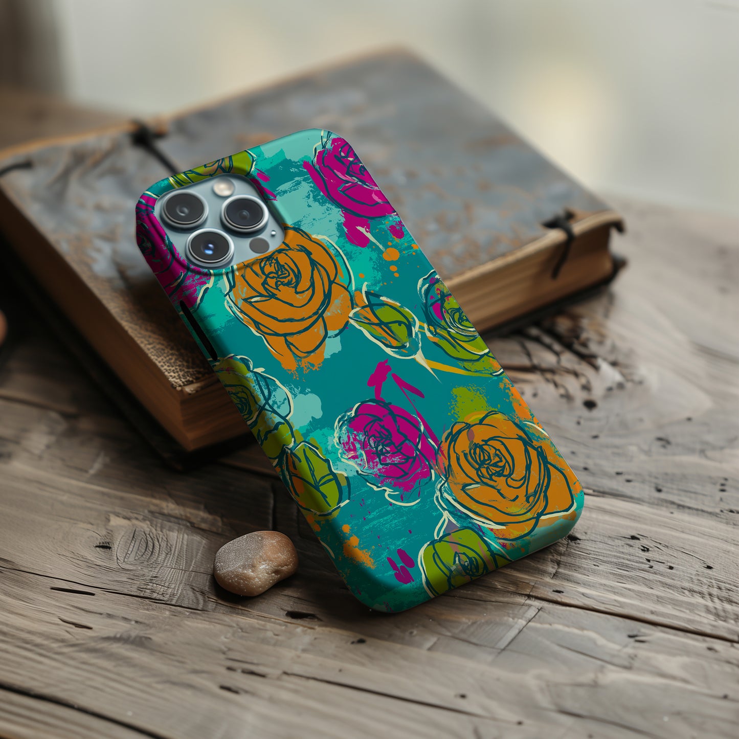 Bold Pop Rose Protective Phone Case 🌈🌹