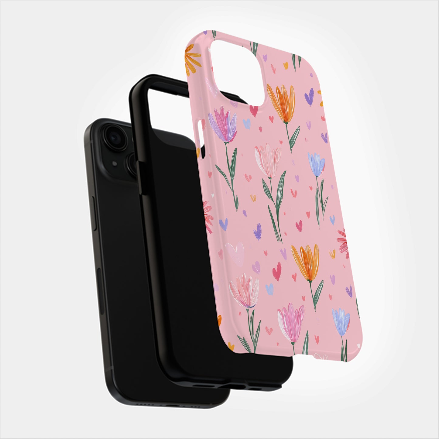 💕 Sweetheart Blooms – Pastel Floral Protective Phone Case 💕