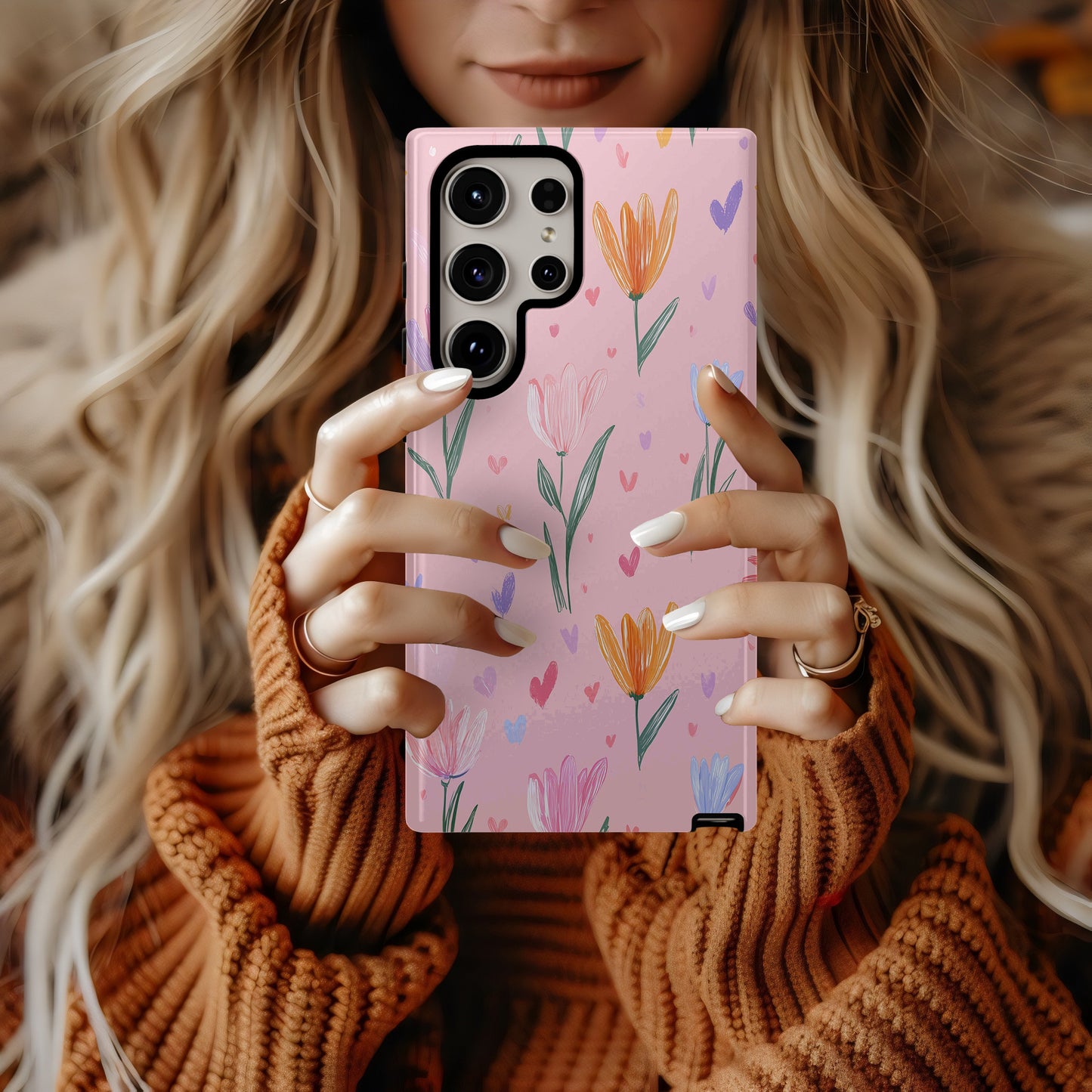💕 Sweetheart Blooms – Pastel Floral Protective Phone Case 💕