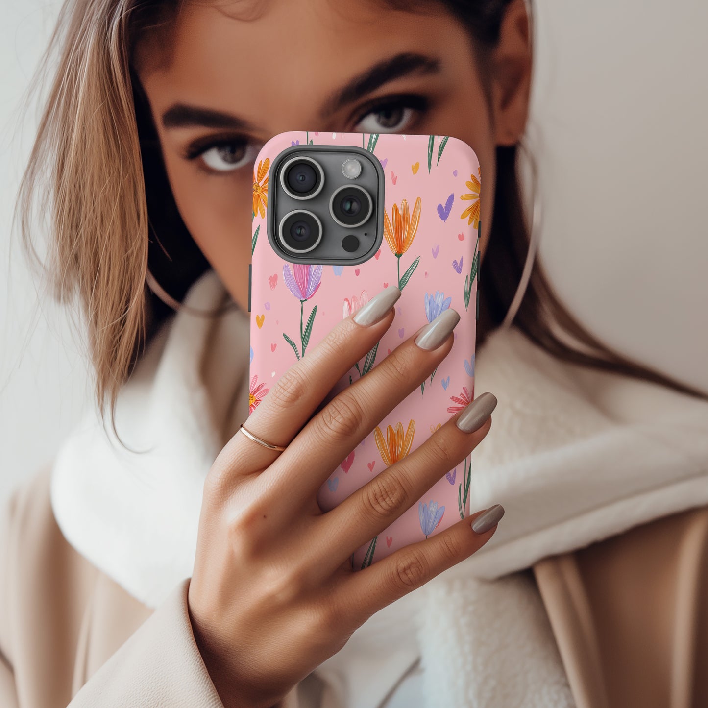 💕 Sweetheart Blooms – Pastel Floral Protective Phone Case 💕