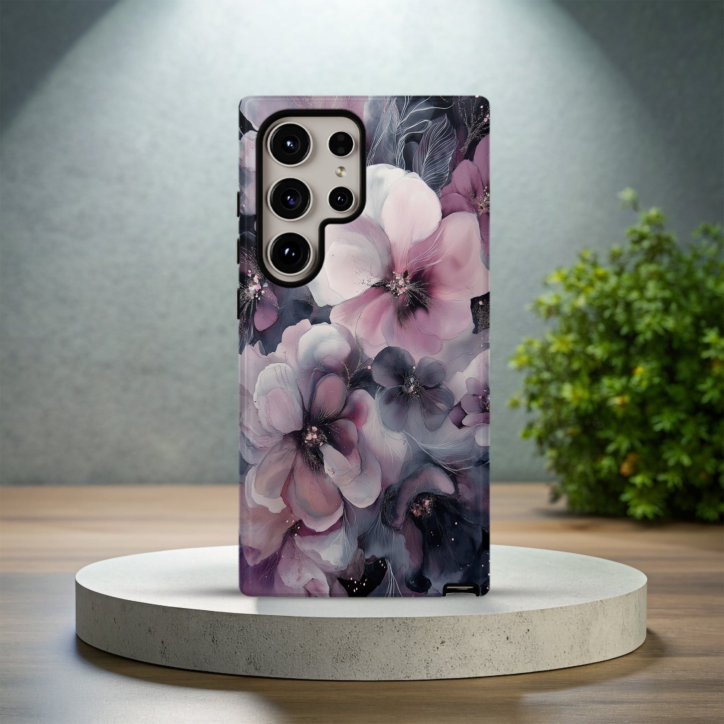 🌙 Midnight Bloom Luxe – Moody Floral Protective Phone Case 🌙