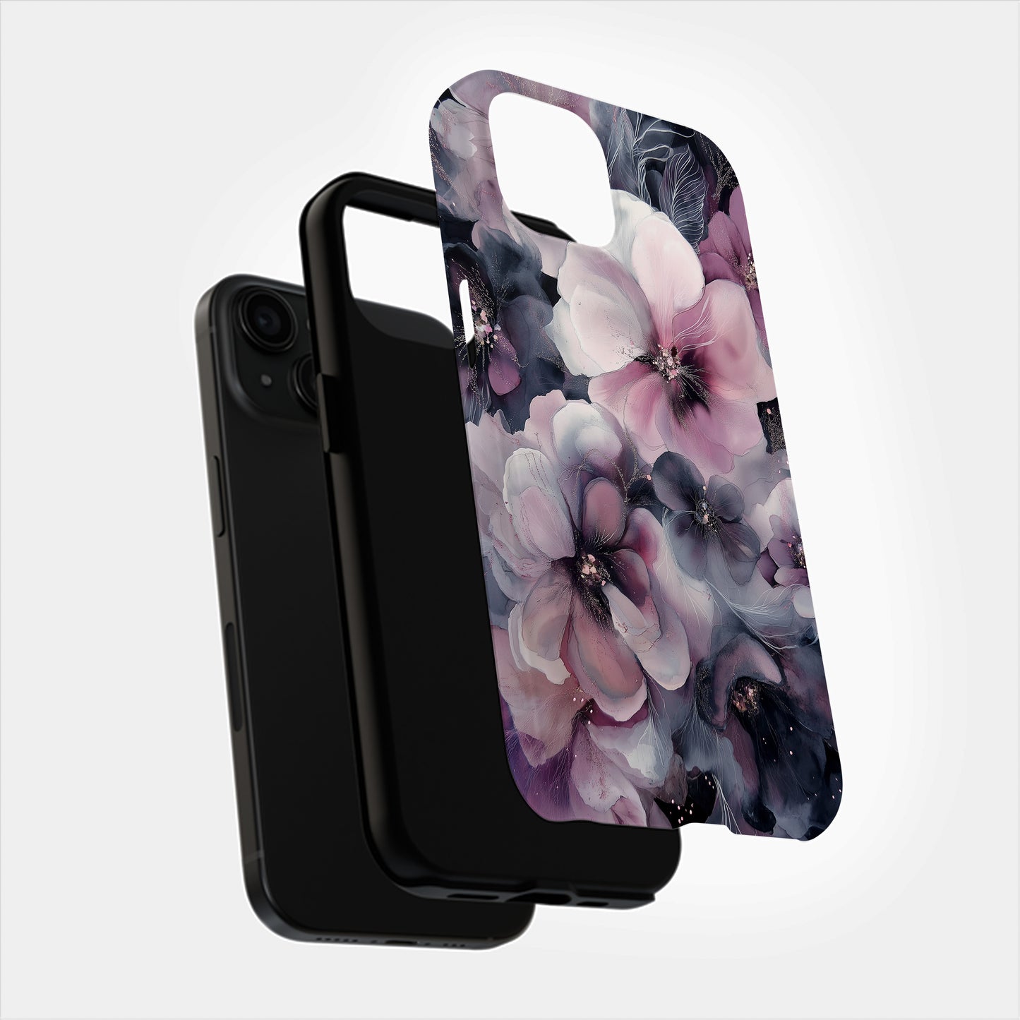 🌙 Midnight Bloom Luxe – Moody Floral Protective Phone Case 🌙