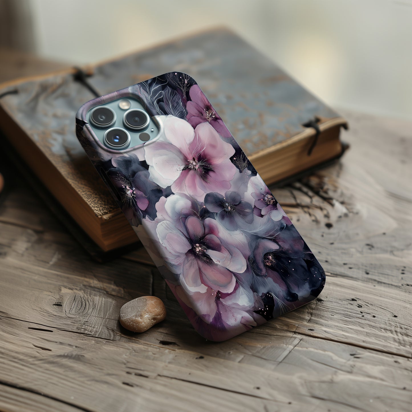 🌙 Midnight Bloom Luxe – Moody Floral Protective Phone Case 🌙