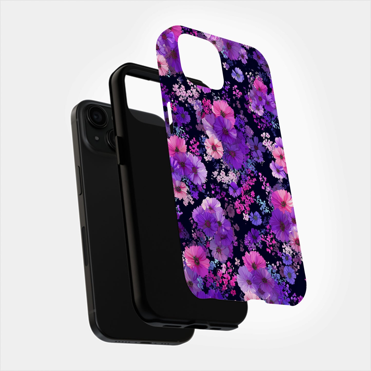 🌸 Midnight Bloom Floral Protective Phone Case