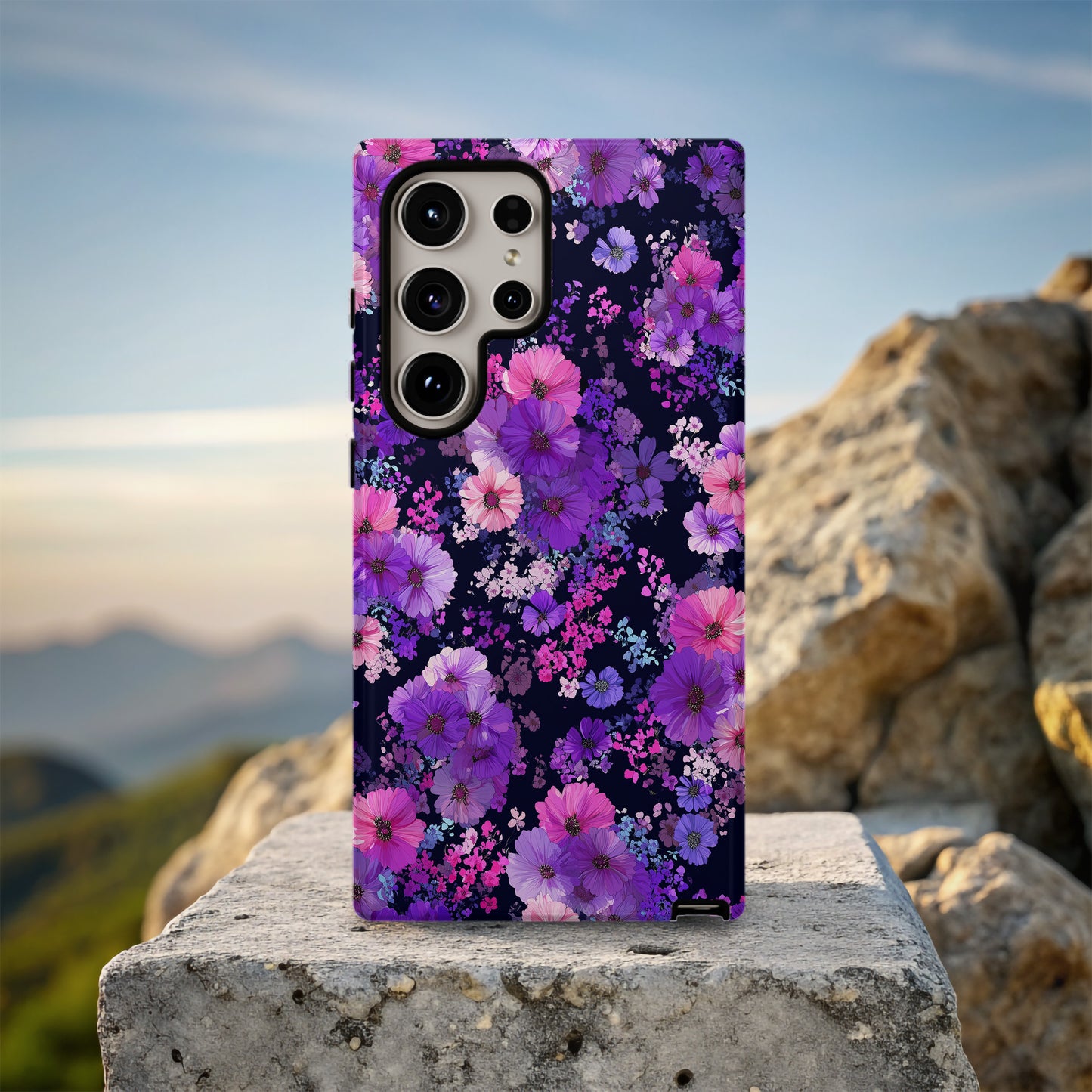 🌸 Midnight Bloom Floral Protective Phone Case