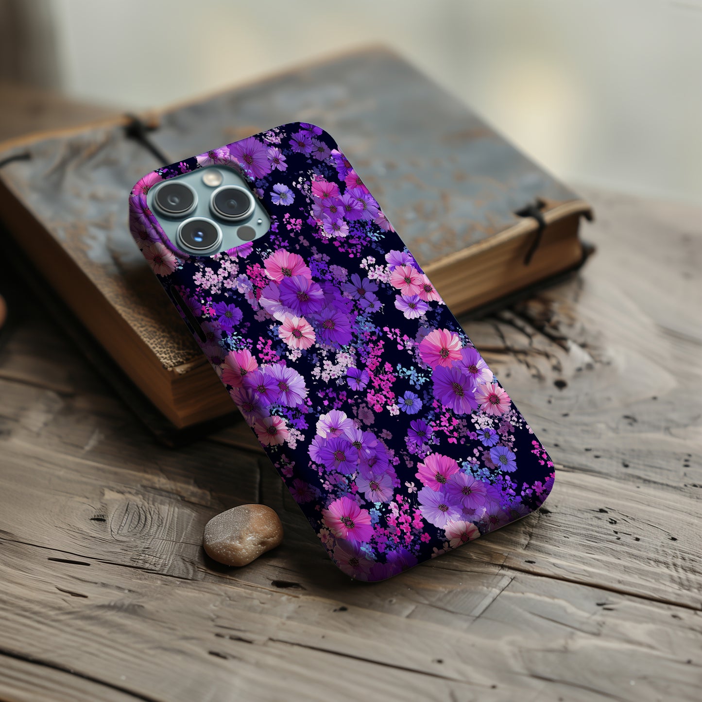 🌸 Midnight Bloom Floral Protective Phone Case