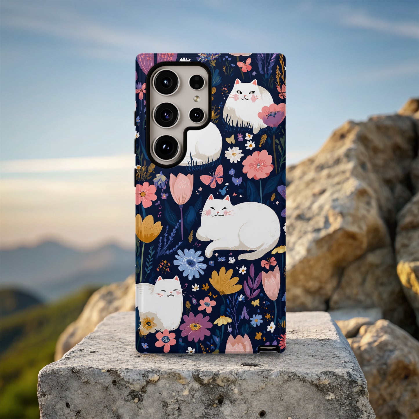 🐱 Moonlit Garden Cats Protective Phone Case