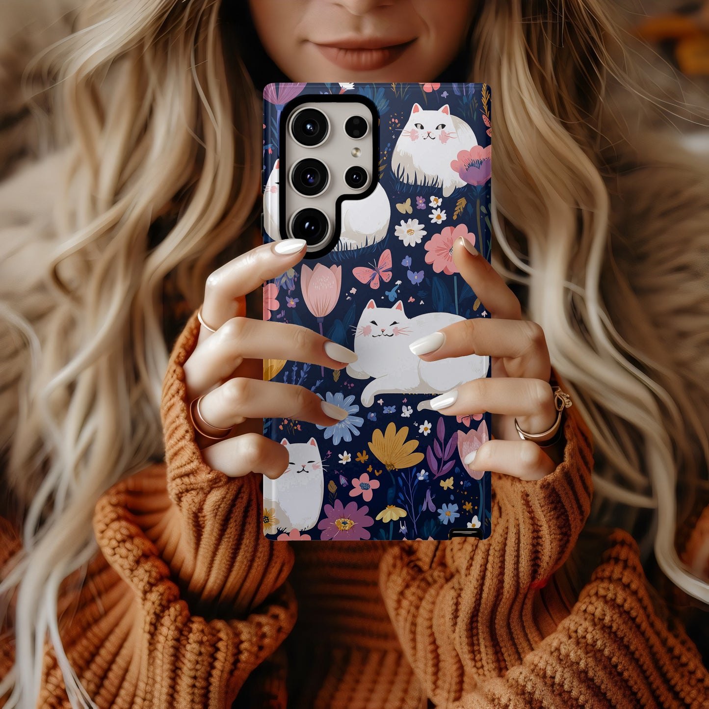 🐱 Moonlit Garden Cats Protective Phone Case