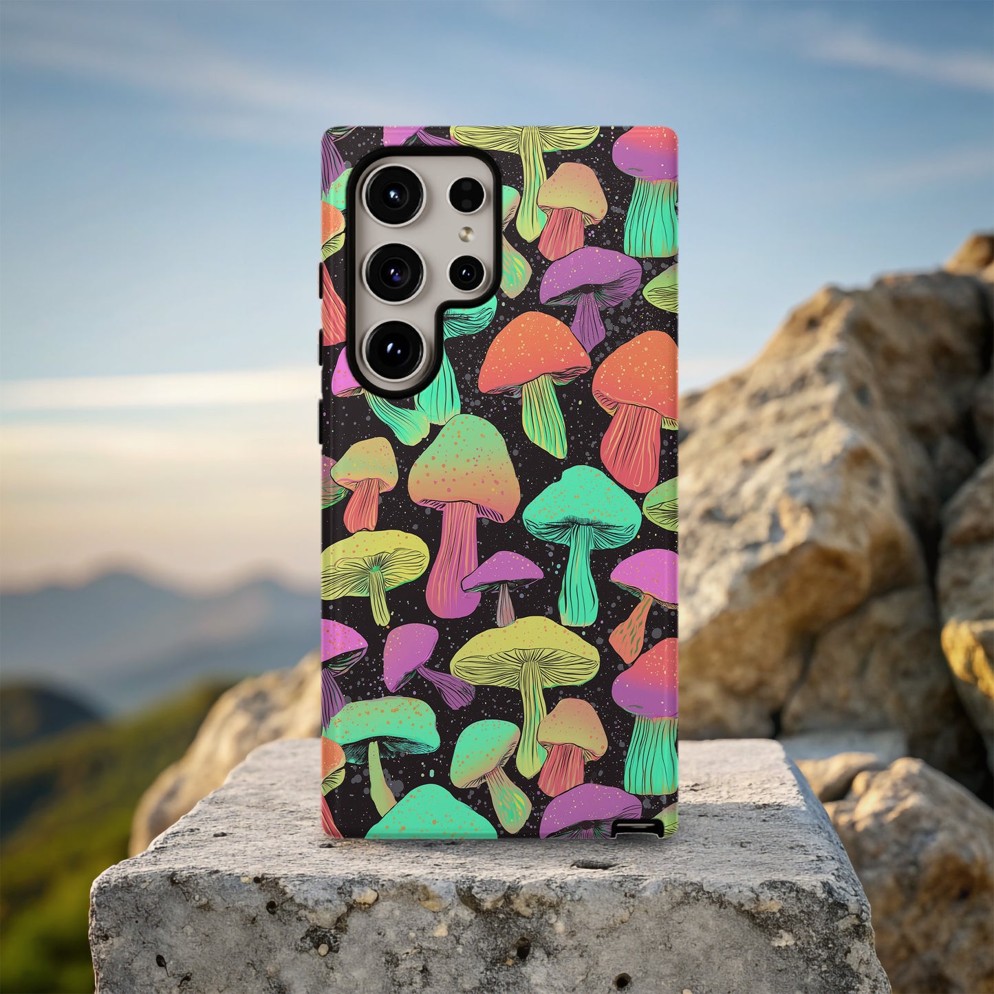 🍄 Cosmic Glow Mushroom Protective Phone Case