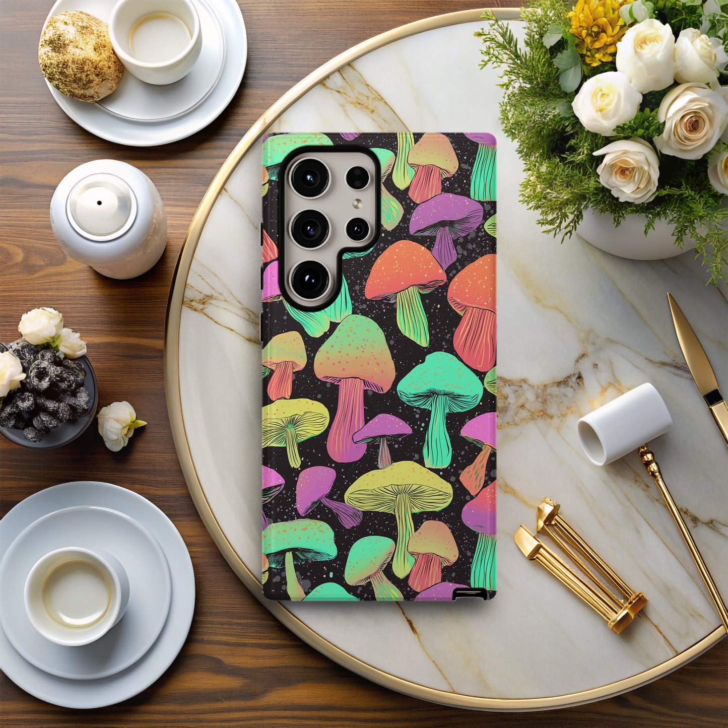 🍄 Cosmic Glow Mushroom Protective Phone Case