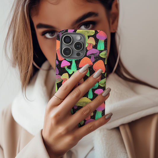🍄 Cosmic Glow Mushroom Protective Phone Case