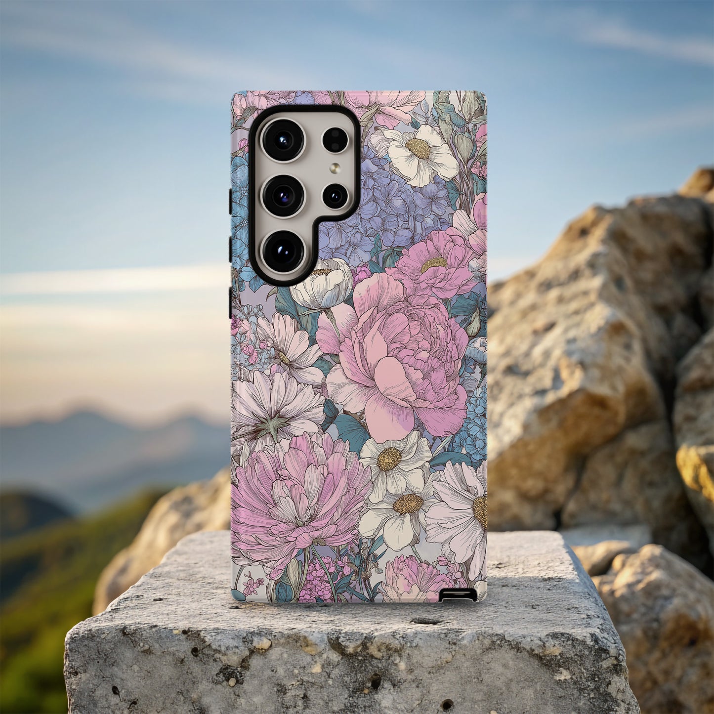 🌸 Vintage Bloom Garden Protective Phone Case