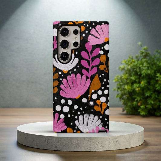 🌙 Midnight Folk Floral Protective Phone Case 🌙