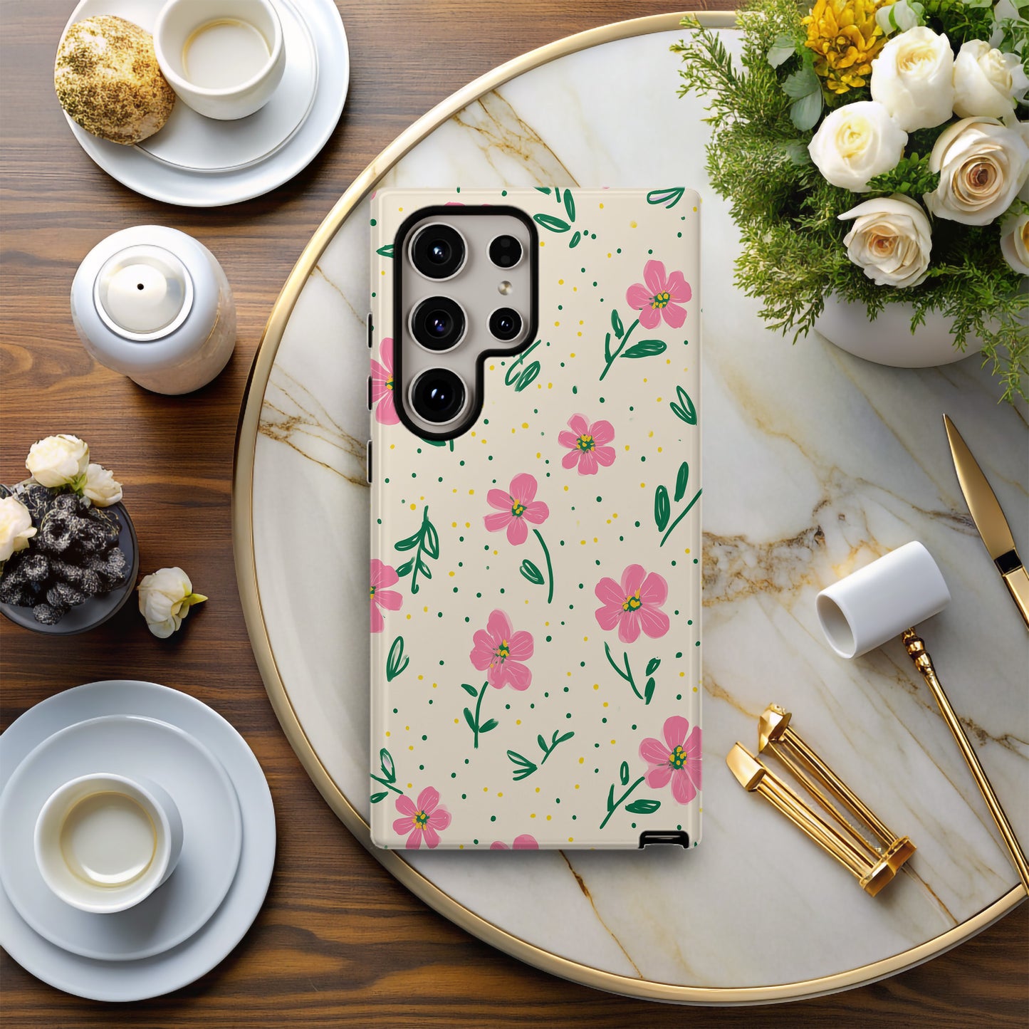 🌸 Sweet Meadow Pink Floral Protective Phone Case 🌸