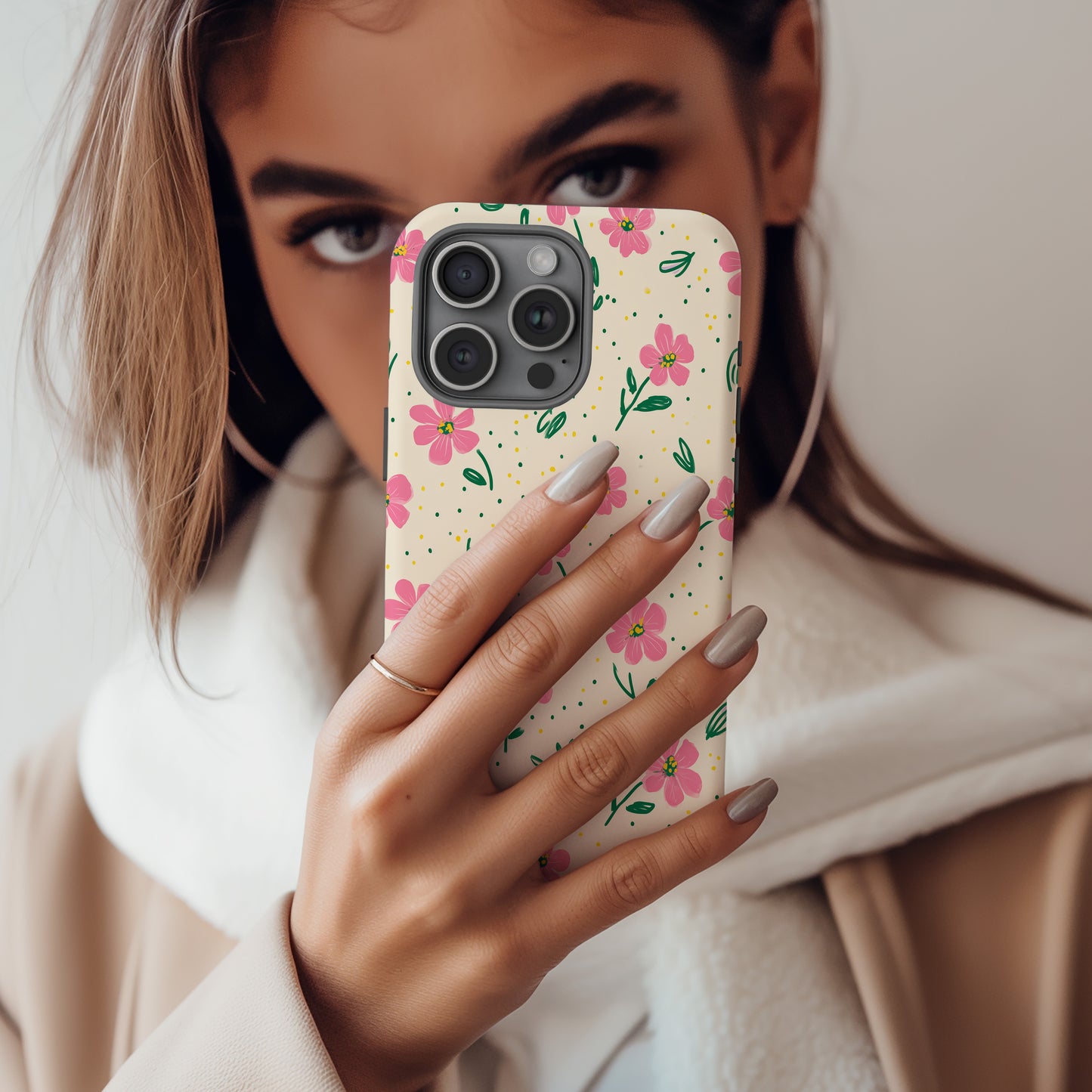 🌸 Sweet Meadow Pink Floral Protective Phone Case 🌸