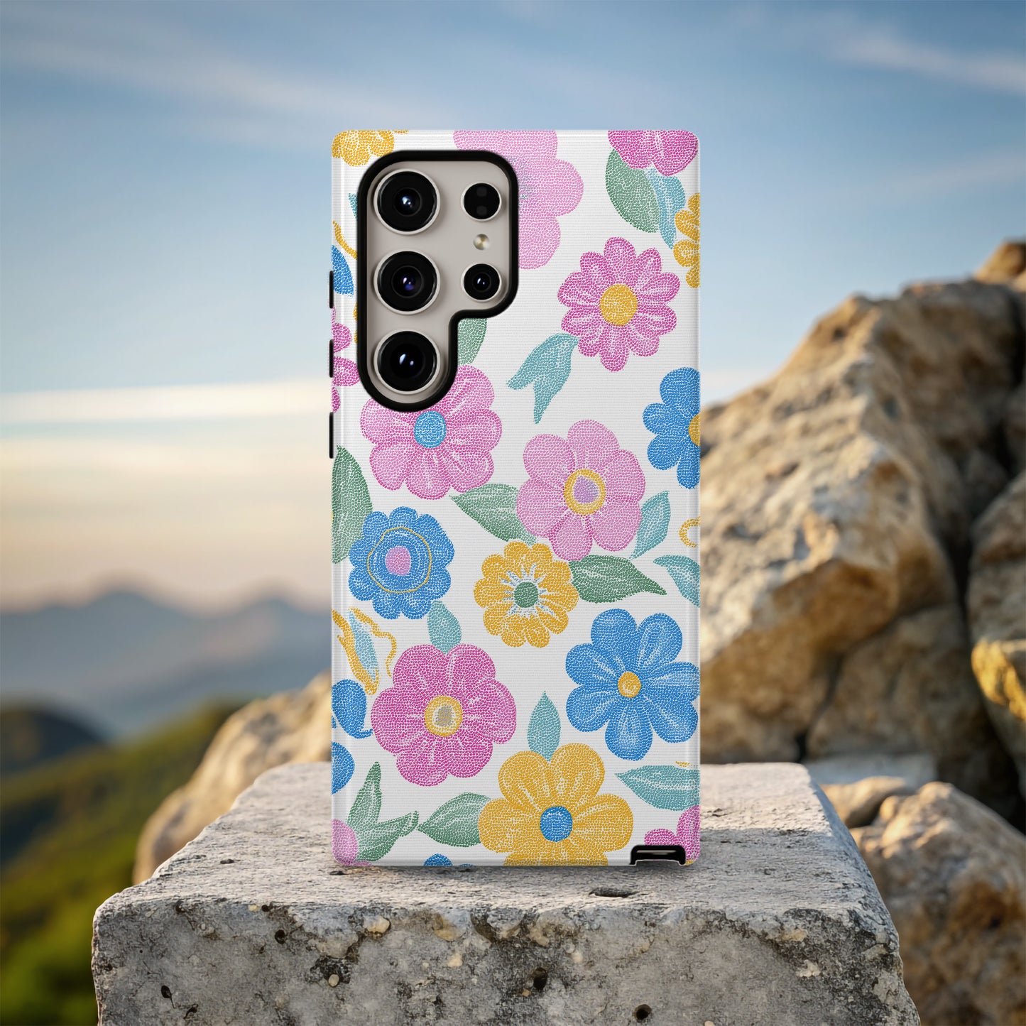 🌼 Retro Pop Bloom Protective Phone Case