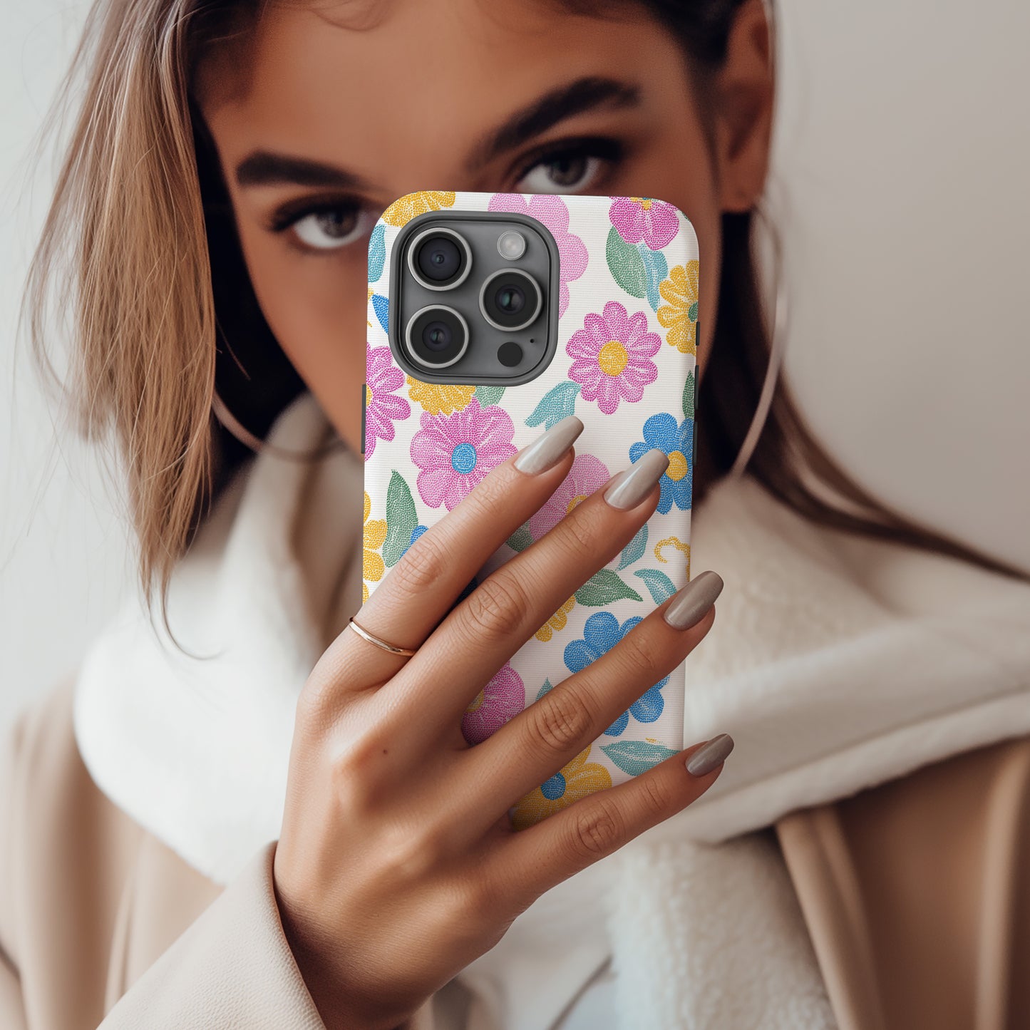 🌼 Retro Pop Bloom Protective Phone Case