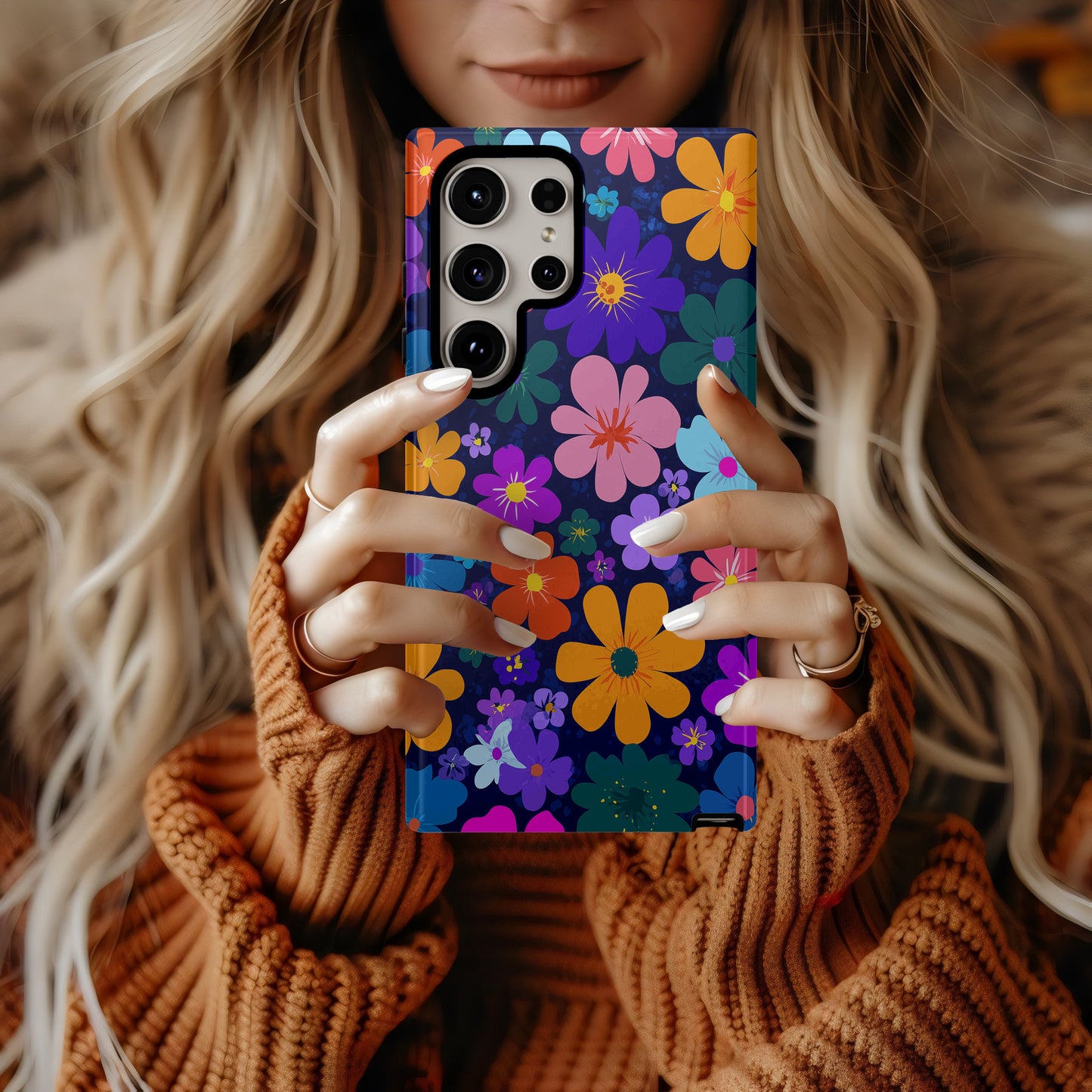 🌙 Midnight Bloom Protective Phone Case