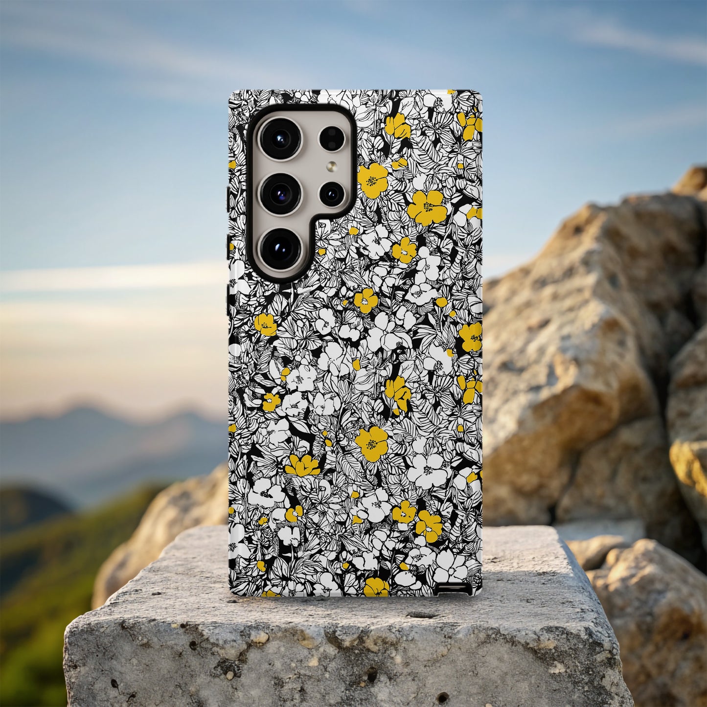 Golden Bloom Floral Phone Case