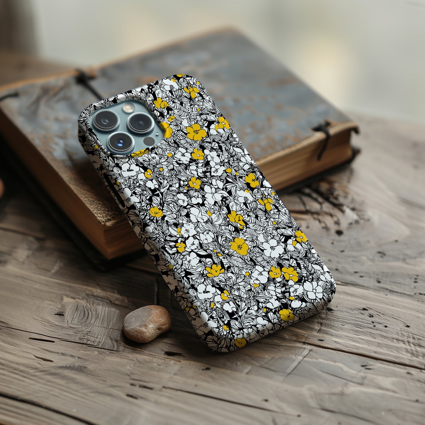 Golden Bloom Floral Phone Case