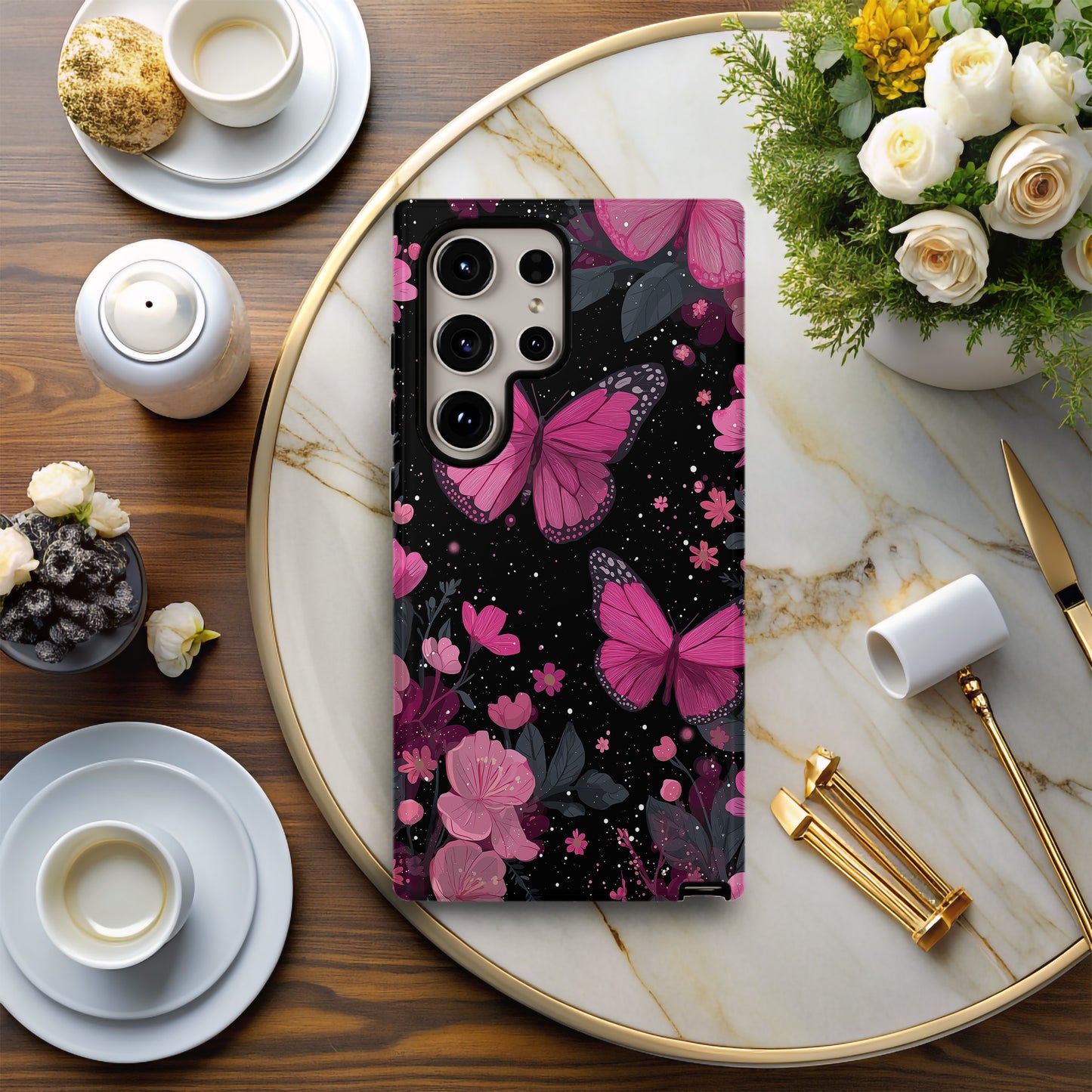 Pink Butterfly Garden Phone Case