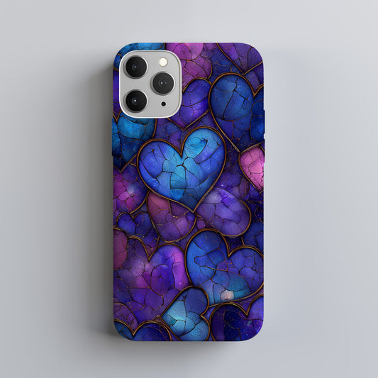 Galaxy Heart Aesthetic Phone Case – Purple & Blue Cosmic Love Design