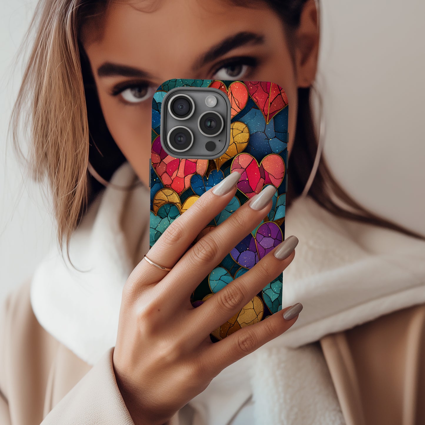 Vibrant Galaxy Heart Phone Case – Colorful Cosmic Love Design