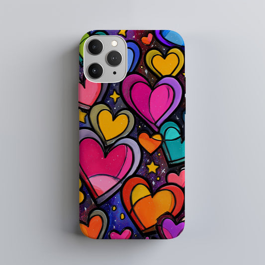 💖 Cosmic Pop Heart Collage Protective Phone Case