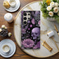 💀🌸 Midnight Bloom Skull Protective Phone Case