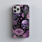 💀🌸 Midnight Bloom Skull Protective Phone Case