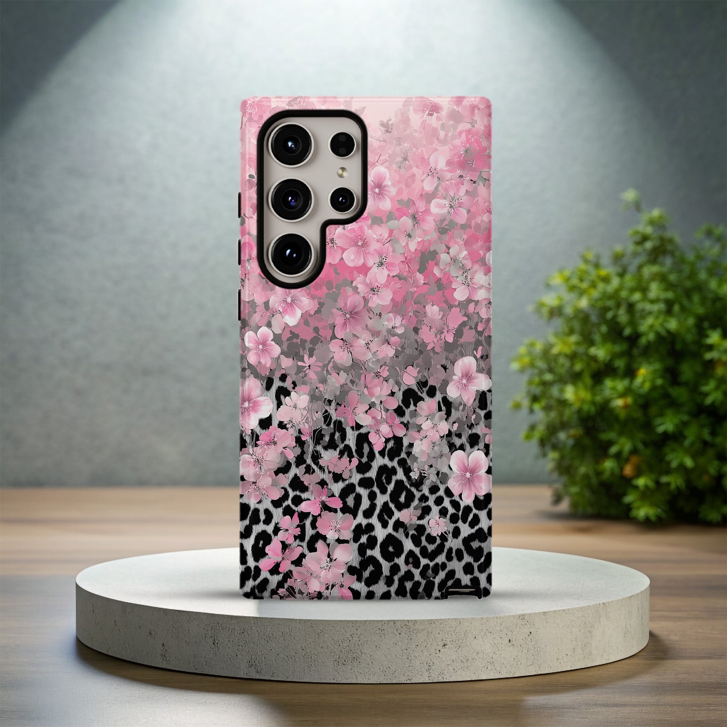 🌸🐆 Blush Bloom Leopard Protective Phone Case