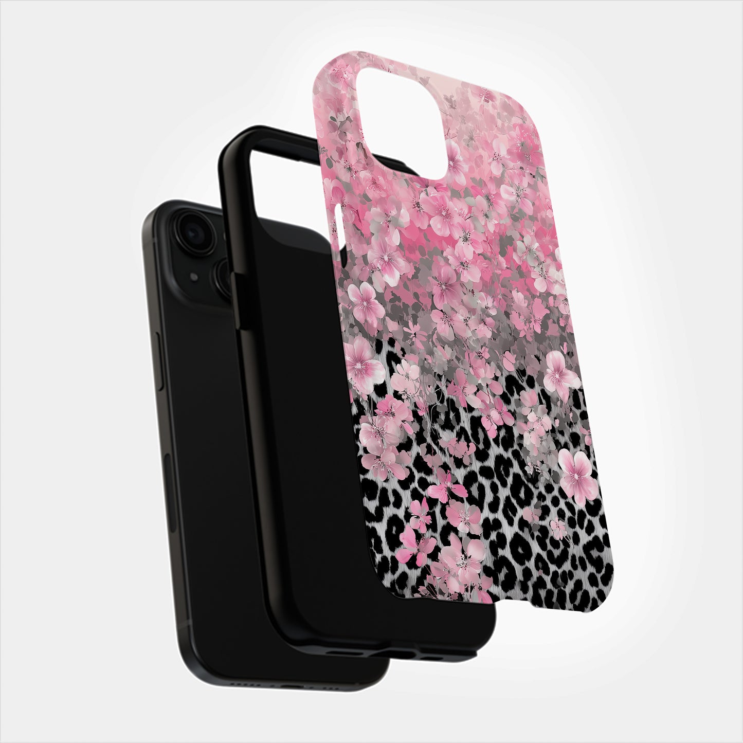🌸🐆 Blush Bloom Leopard Protective Phone Case