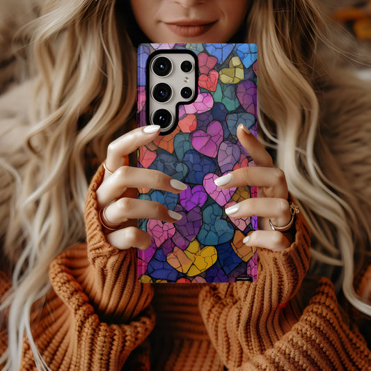 💖 Shattered Love Mosaic Protective Phone Case
