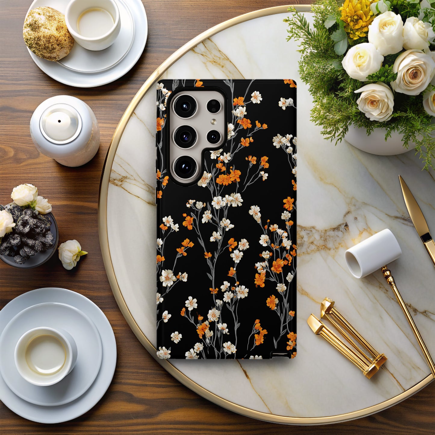 Midnight Bloom Floral Protective Phone Case