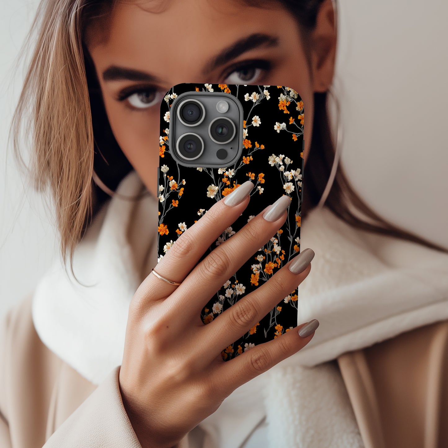Midnight Bloom Floral Protective Phone Case