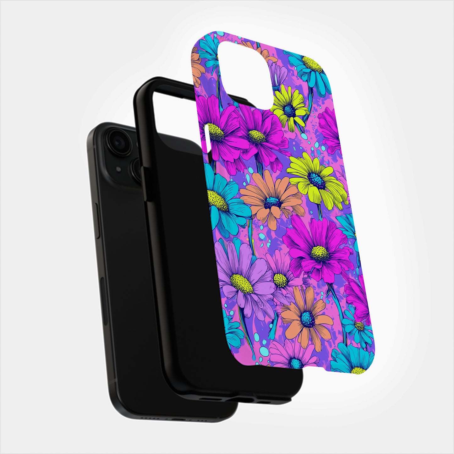 Neon Daisy Pop Protective Phone Case