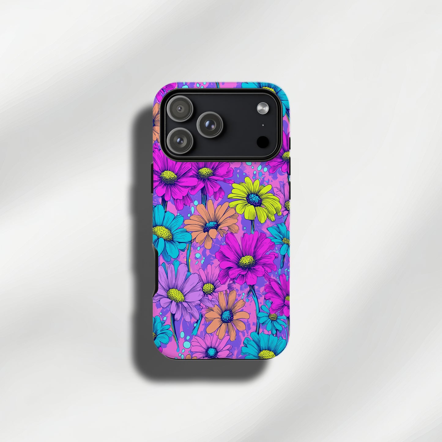 Neon Daisy Pop Protective Phone Case