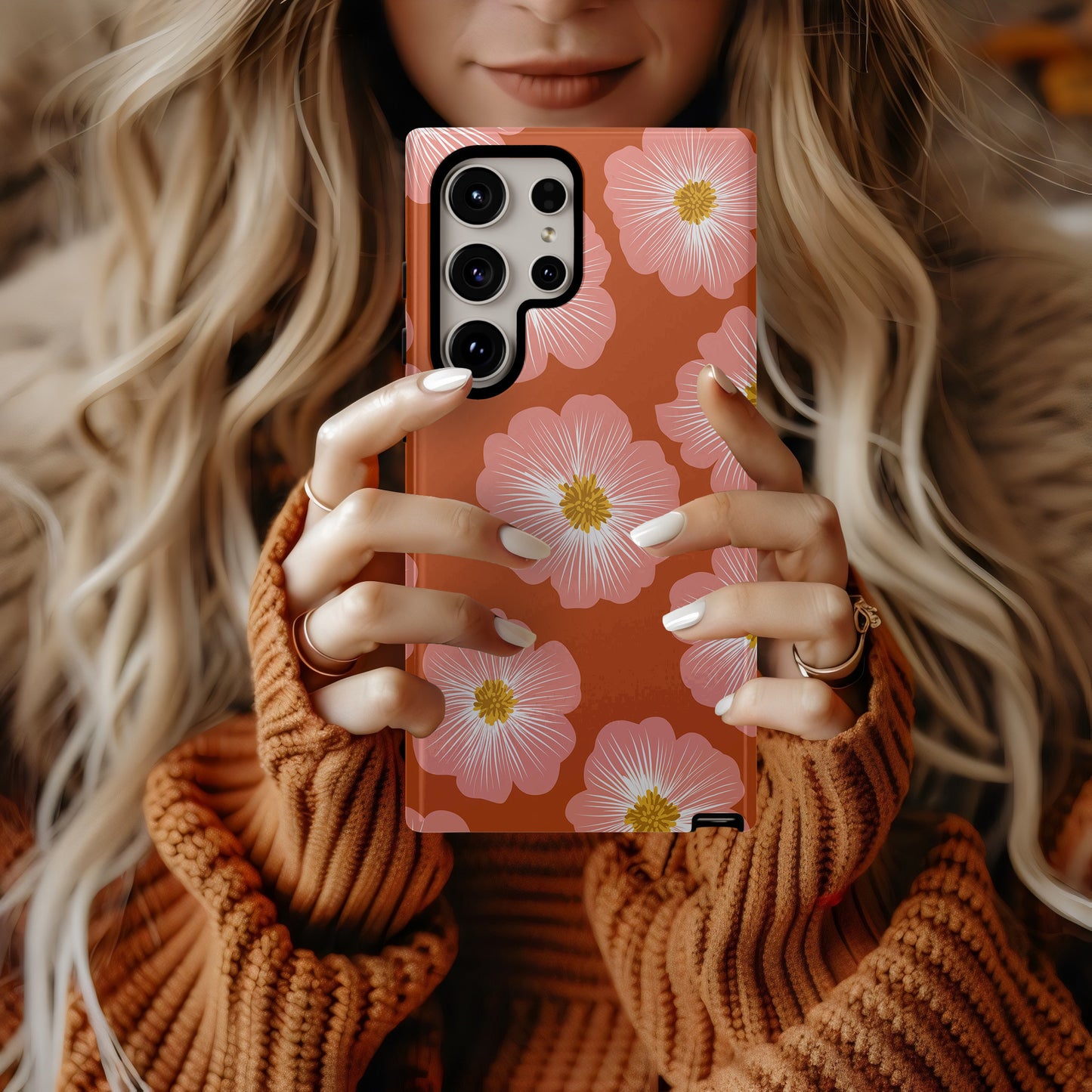 Sunset Blossom Minimalist Protective Phone Case