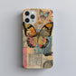 Vintage Monarch Butterfly Collage Protective Phone Case