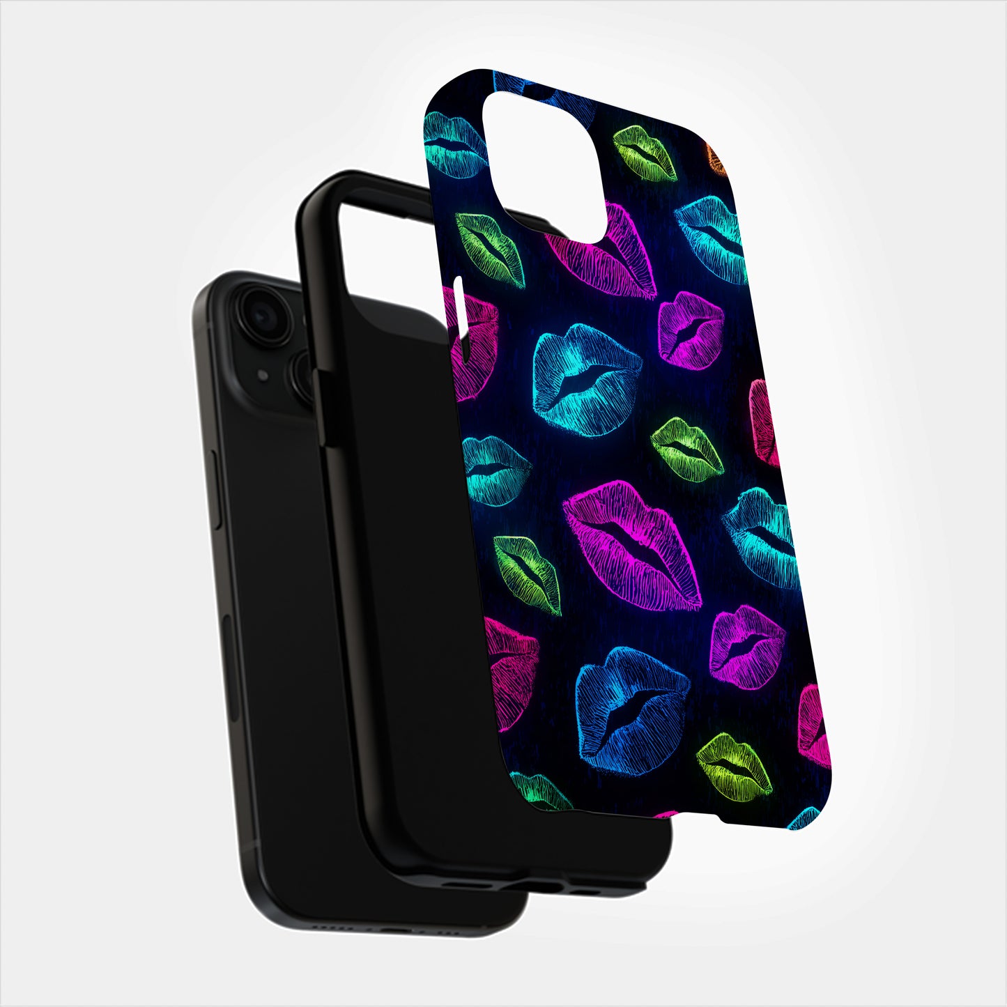 Neon Kiss Lips Protective Phone Case