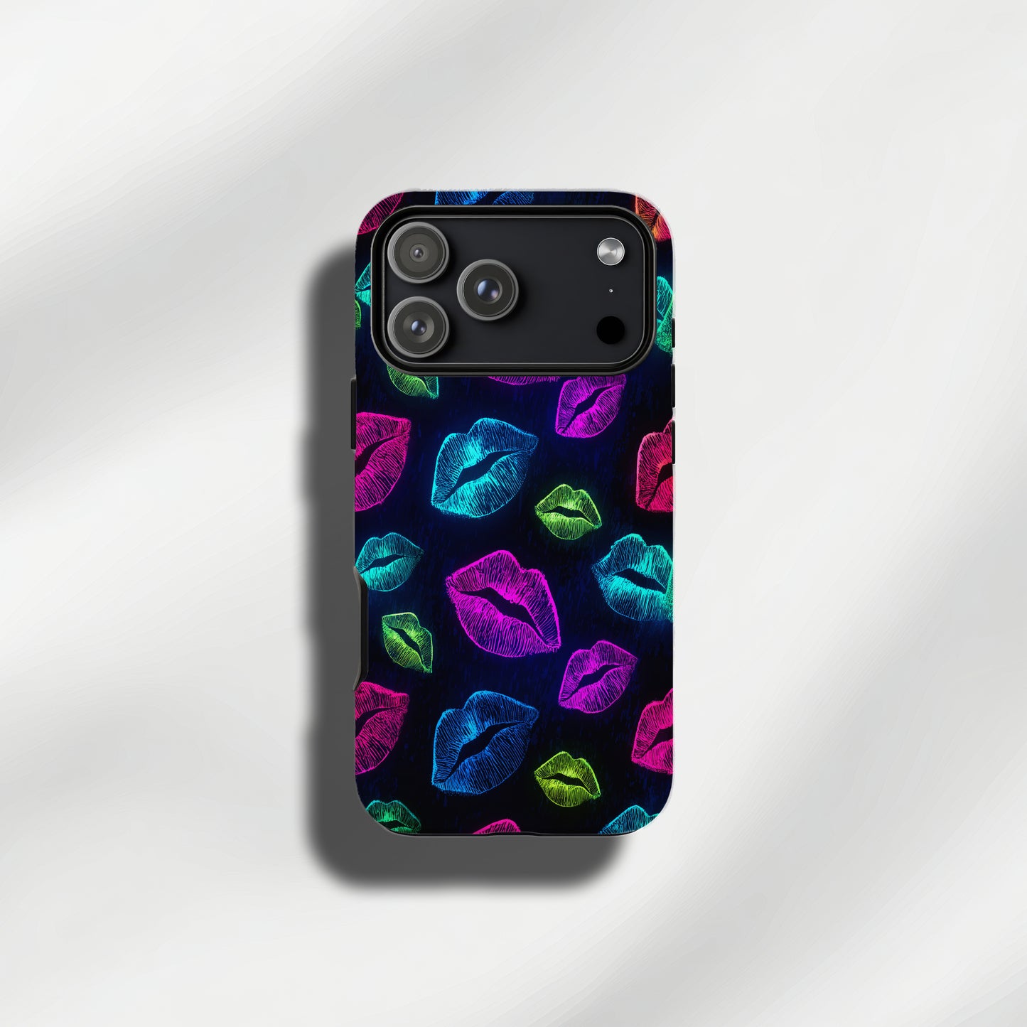 Neon Kiss Lips Protective Phone Case