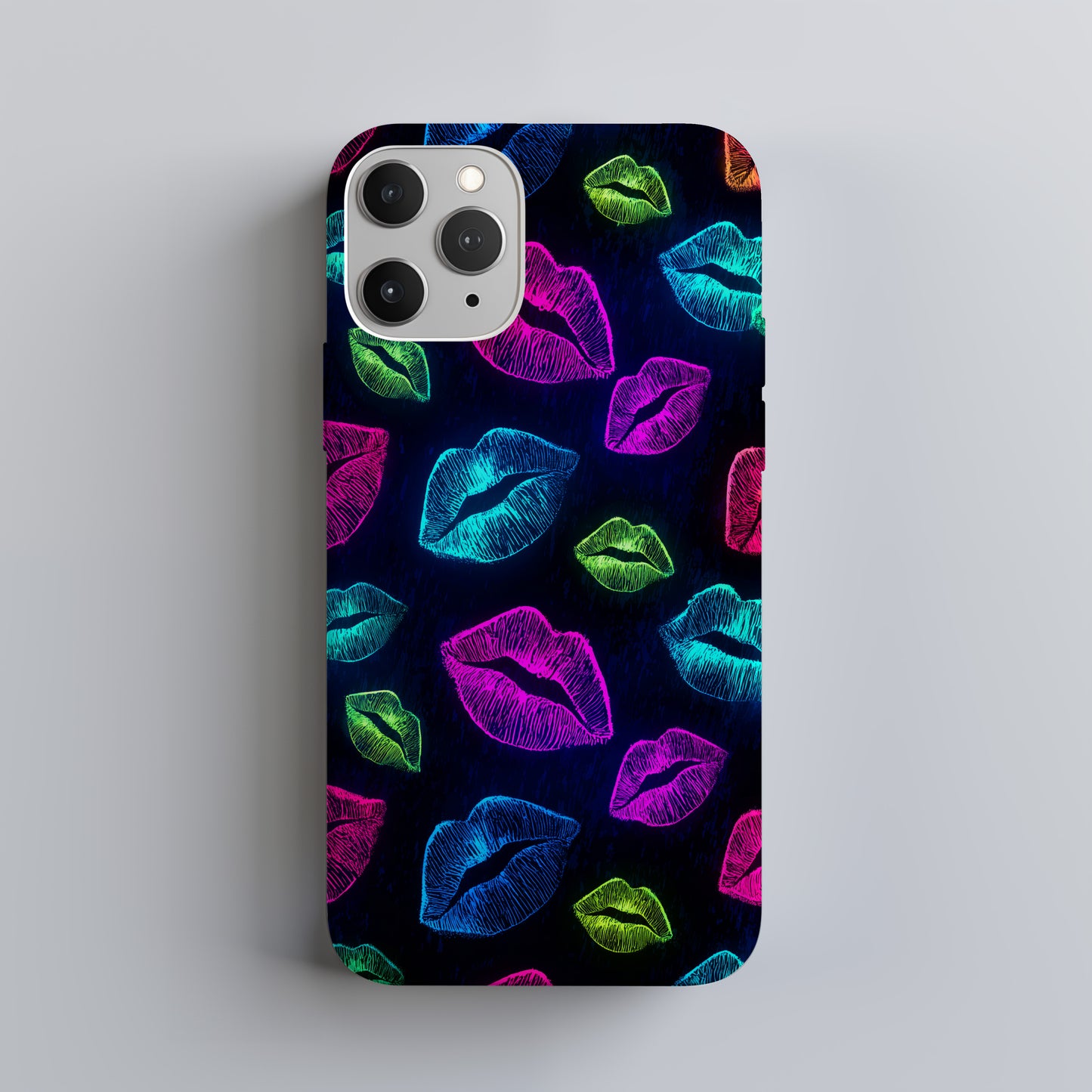 Neon Kiss Lips Protective Phone Case